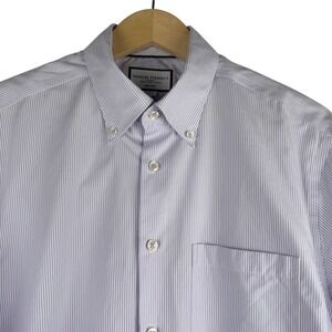 Charles Tyrwhitt Mens Classic Fit Striped Non Iron Dress Shirt 16 1/2 35 Purple